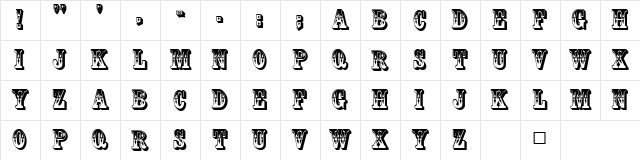 Coffee Tin MF Initials font glyphpreview