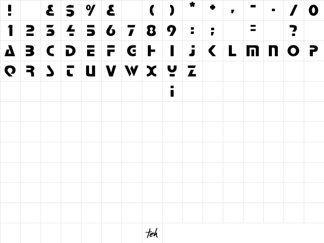 Comaro Regular font glyphpreview