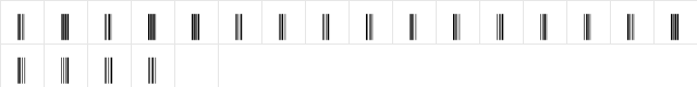 CODABAR1 Normal font glyphpreview
