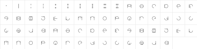 Aroundabout Regular font glyphpreview