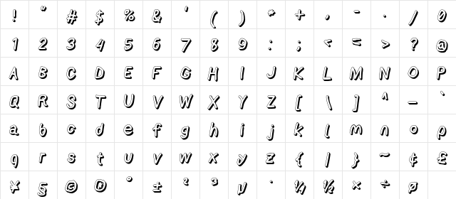 AppleStorm ShdXbdIta font glyphpreview