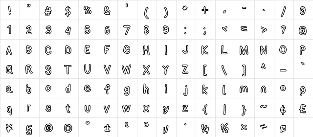 AppleStorm XbdOut font glyphpreview