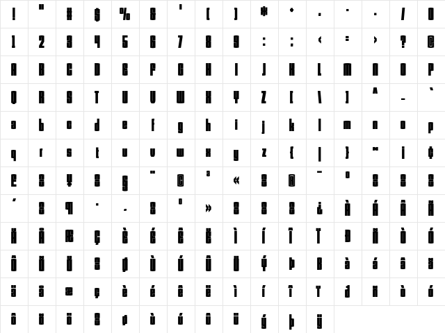 Armada BlackCompressed font glyphpreview