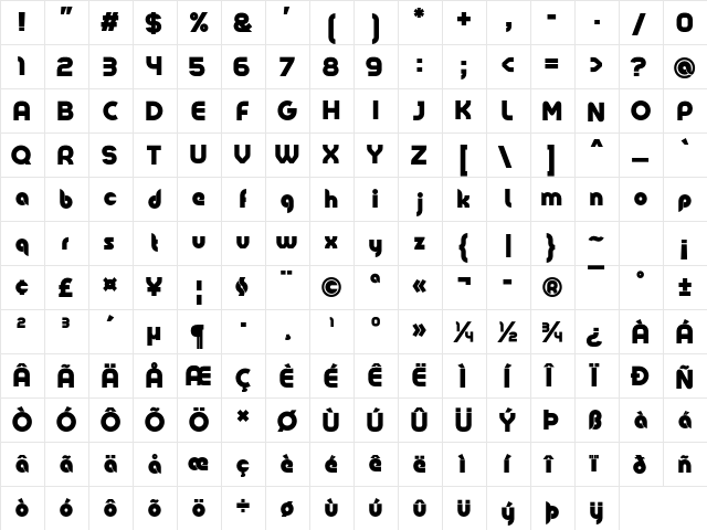 Colo Pro Black Regular font glyphpreview