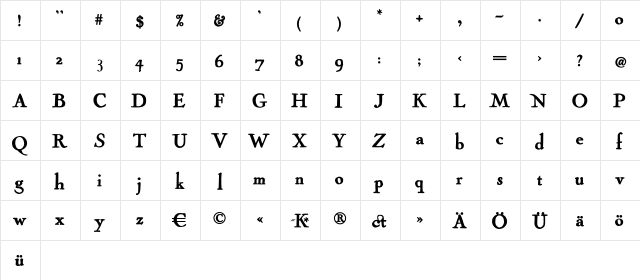 Cock Bold font glyphpreview