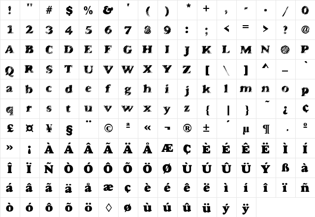 AntiGlare Regular font glyphpreview