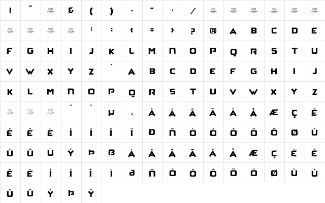 Archena Personal Use Regular font glyphpreview