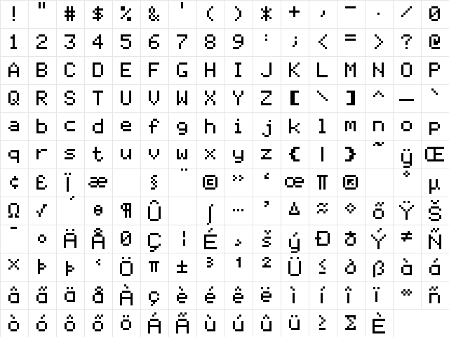 AppleII remix Regular font glyph preview AppleII remix Regular font glyphpreview