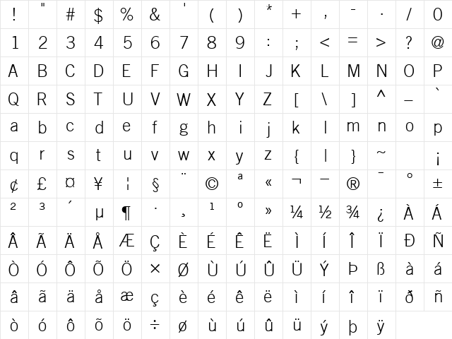 CommerceLightSSK Regular font glyphpreview