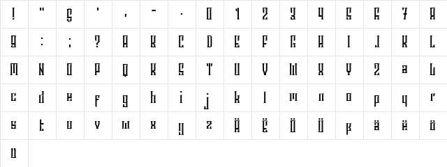 Archipelago Thin Condensed font glyphpreview