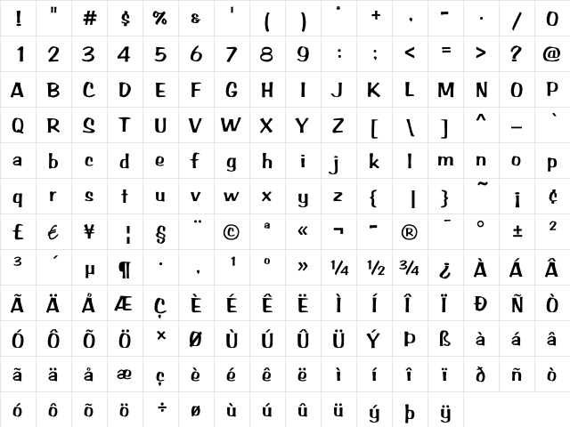 Arab Brushstroke LT Std Regular font glyphpreview