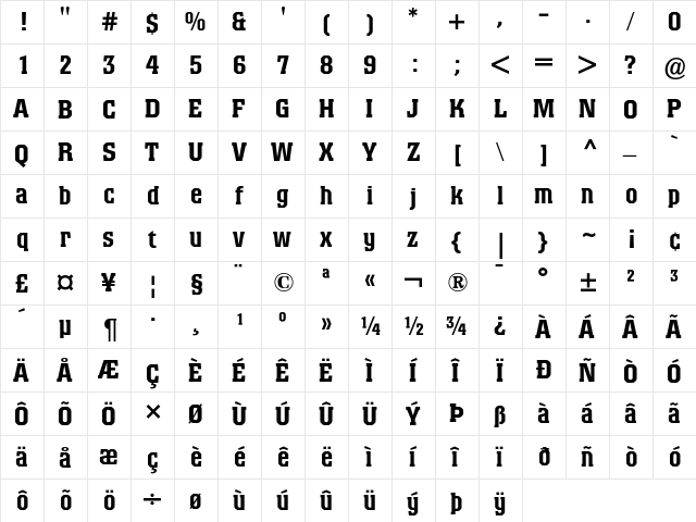 Colossalis Medium font glyphpreview