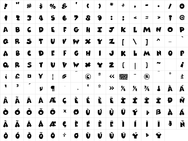ComixHeavy Regular font glyphpreview