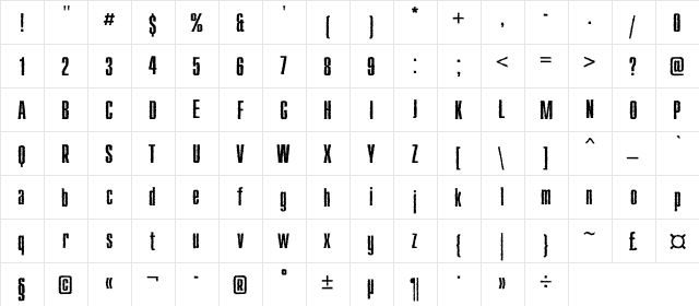 CompactRoughC Regular font glyph preview CompactRoughC Regular font glyphpreview