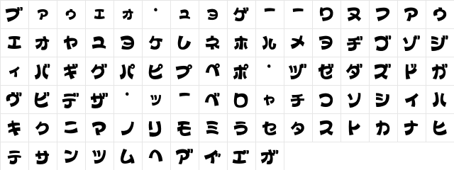 Colopocle KT font glyphpreview