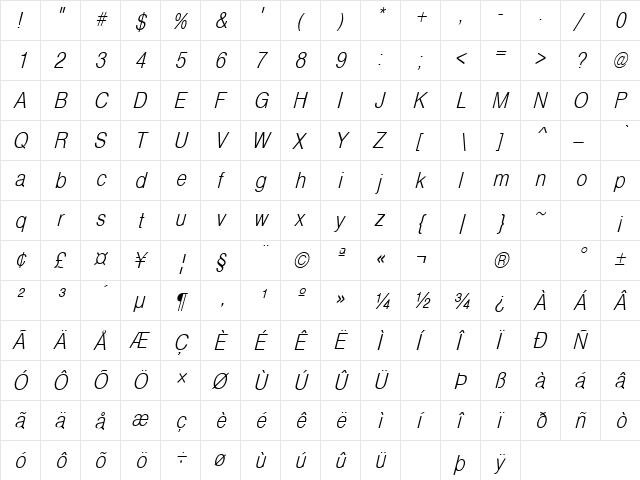 Communication 17 Regular font glyphpreview