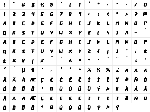 Coffin Stone Semi-Italic Semi-Italic font glyphpreview