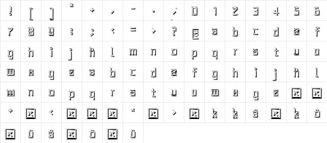 ArchitypoShadow Regular font glyph preview ArchitypoShadow Regular font glyphpreview