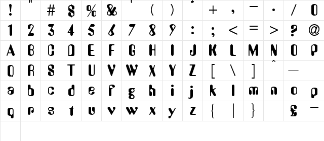 Computadora Regular font glyphpreview