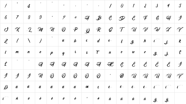 Antishbusy Regular font glyphpreview