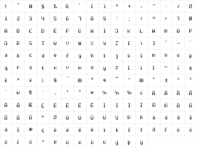 Computer Pixel-7 Regular font glyphpreview