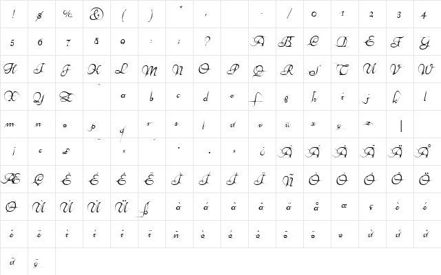 AraneaEF Regular font glyphpreview