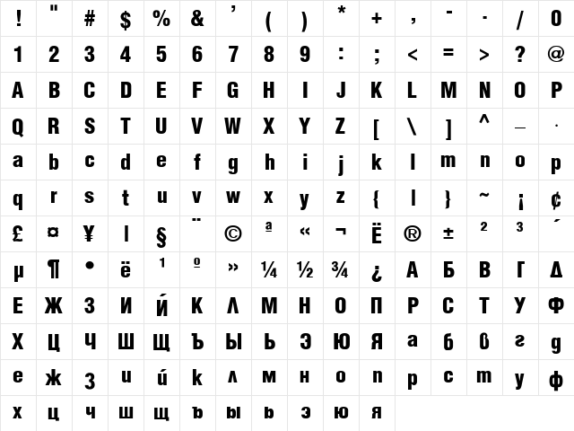 Apric B Black font glyphpreview