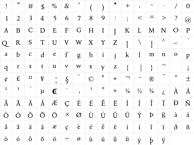 Columbus MT Std Regular font glyph preview Columbus MT Std Regular font glyphpreview