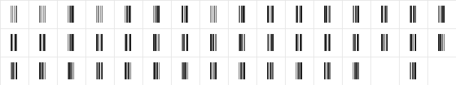 Code39Barcode.fog fog font glyphpreview