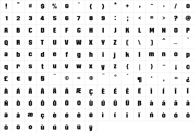 Collos Medium font glyphpreview