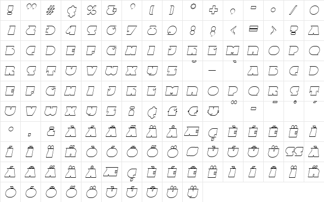 AngelaBeckerOutline Bold Italic font glyphpreview