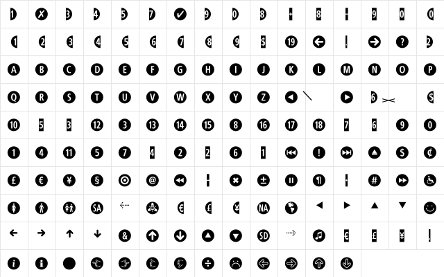 CombiNumerals Pro Bold font glyphpreview