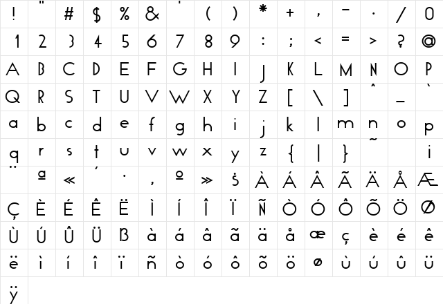 ApropaSSK Regular font glyphpreview
