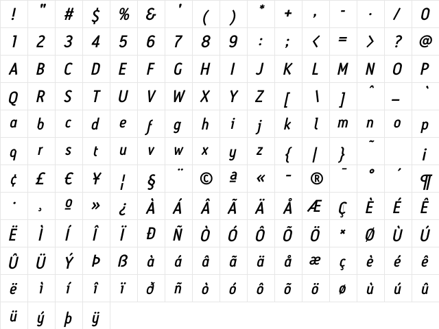 AntitledMedium Italic Regular font glyph preview AntitledMedium Italic Regular font glyphpreview