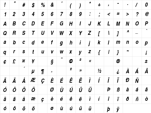 Communication 15 Regular font glyphpreview