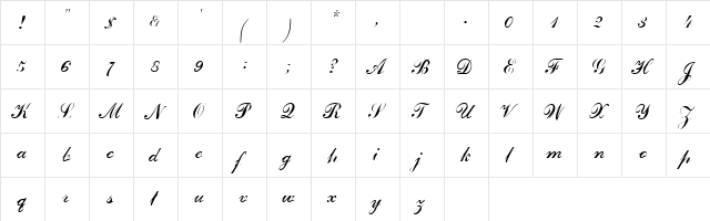 CommercialScript3 Regular font glyph preview CommercialScript3 Regular font glyphpreview