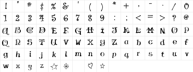 Angel Regular font glyphpreview