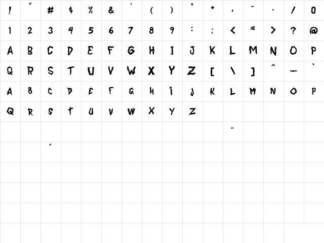 Coffee Enema Regular font glyphpreview