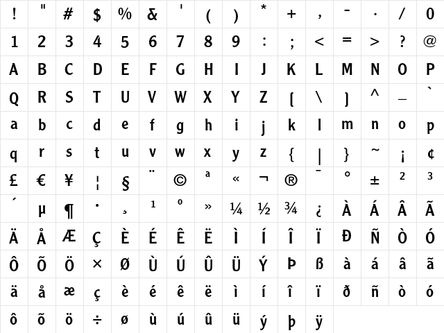 Clearface Gothic LT 55 Roman font glyphpreview