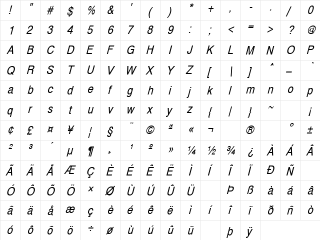 Communication 18 Regular font glyphpreview
