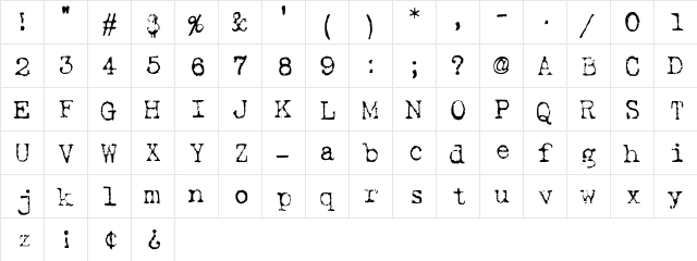 Antique Mono TW Medium font glyph preview Antique Mono TW Medium font glyphpreview
