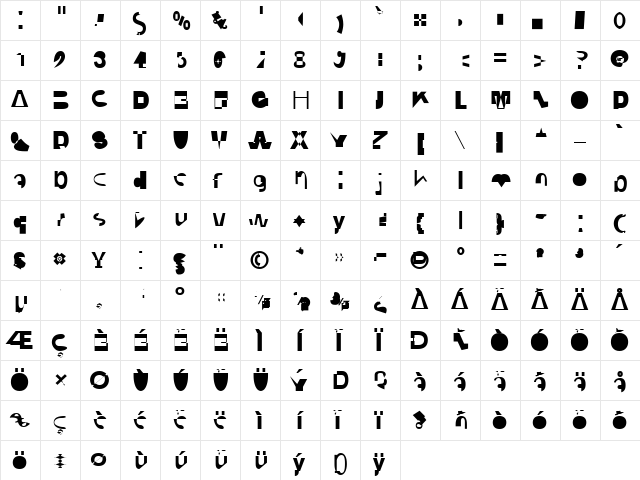 CodeBold Bold font glyphpreview