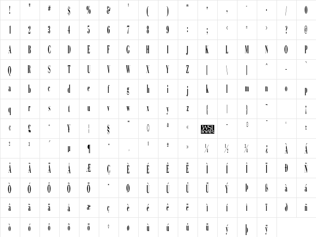 Compass Regular font glyphpreview