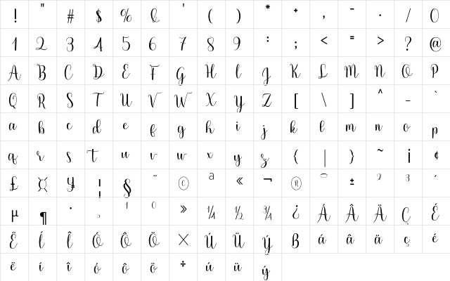 Arabela Regular font glyphpreview