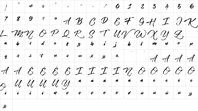 Angelow Regular font glyphpreview