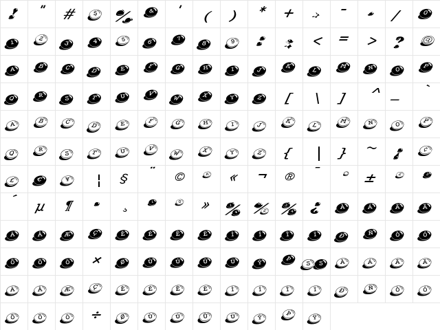 Candy Bits Regular font glyphpreview