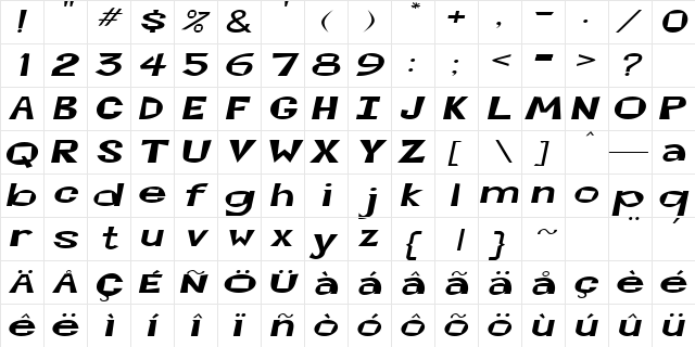 CocktailsExtended Italic font glyphpreview