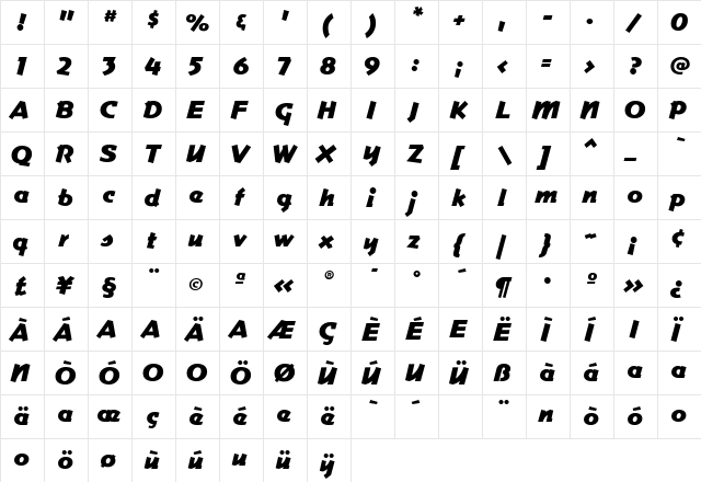 CommerceFat Regular font glyphpreview