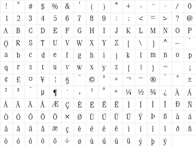 CompendiumLightSSK Regular font glyph preview CompendiumLightSSK Regular font glyphpreview