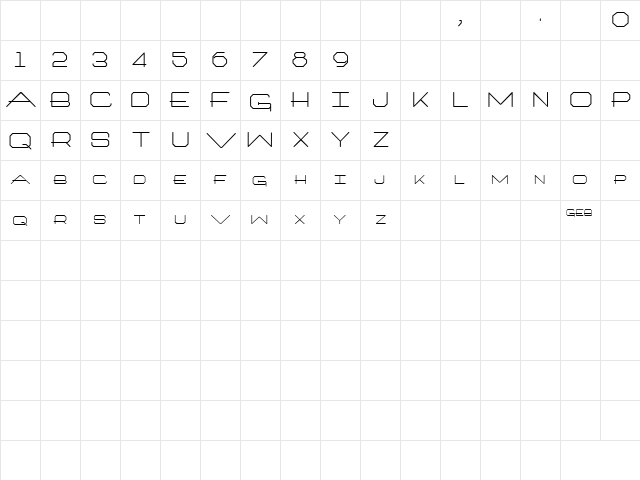 Architech Regular font glyph preview Architech Regular font glyphpreview